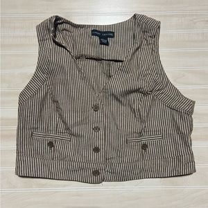 Larry Levine Vintage Women’s Cropped Pinstripe Vest